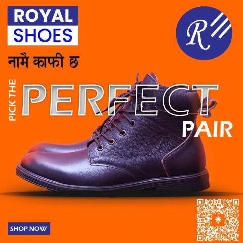 Royal Shoes Nepal social media post design